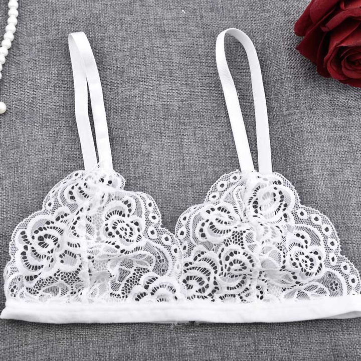 One-Size Wire-Free Lace Patterned Bra