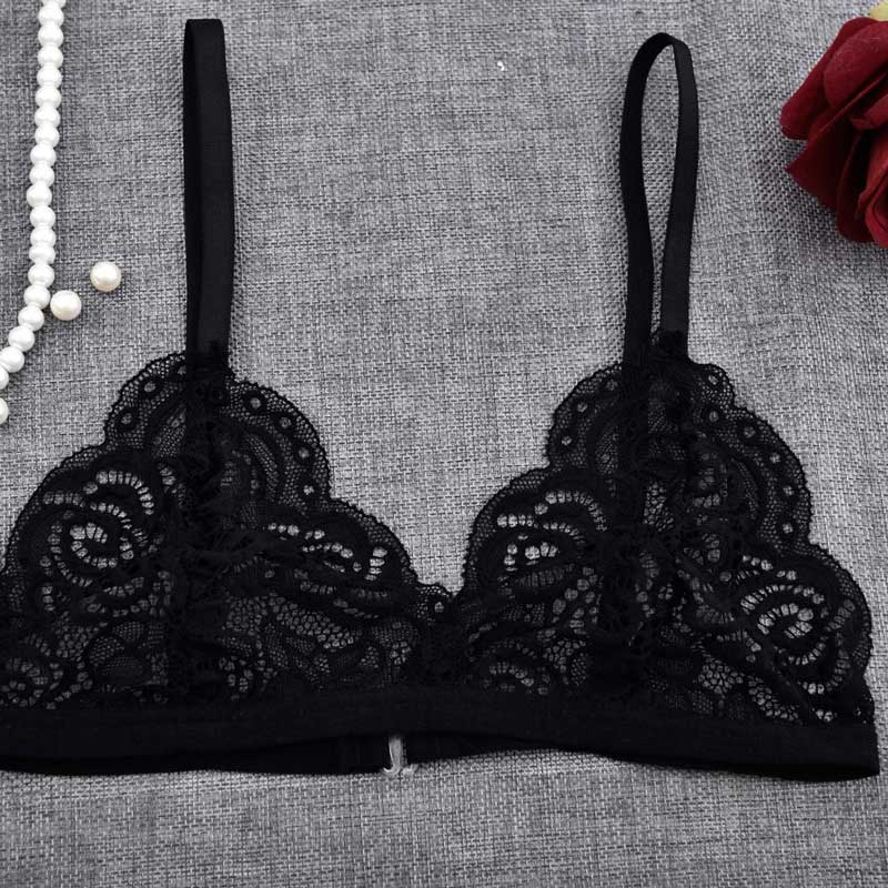 One-Size Wire-Free Lace Patterned Bra