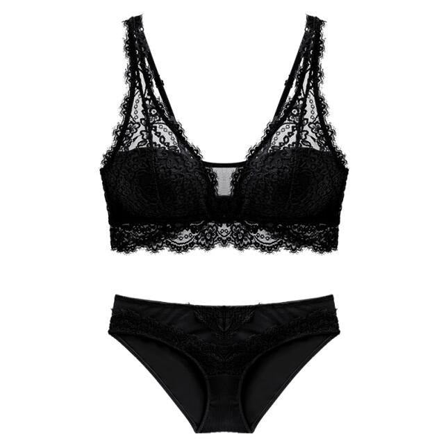 Jacquard Lace Bra and Brief Set