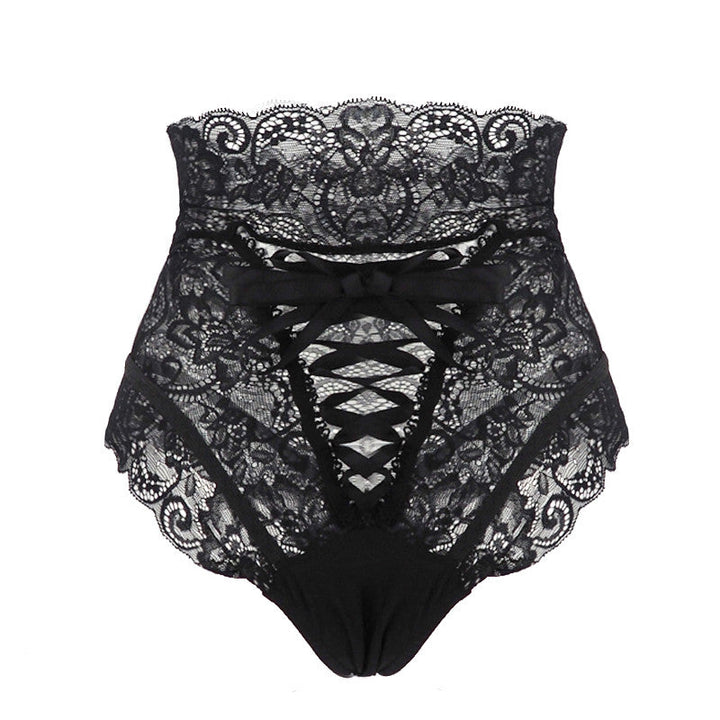 High-Waist Back-Tie Lace Panties