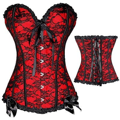 Gothic Lace Polyester Figure-Enhancing Corset