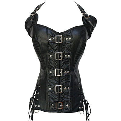 Synthetic Leather Figure-Enhancing Corset