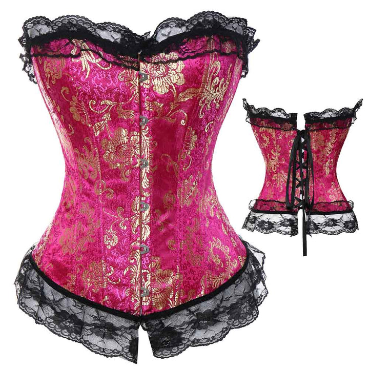 Gothic Lace Polyester Figure-Enhancing Corset