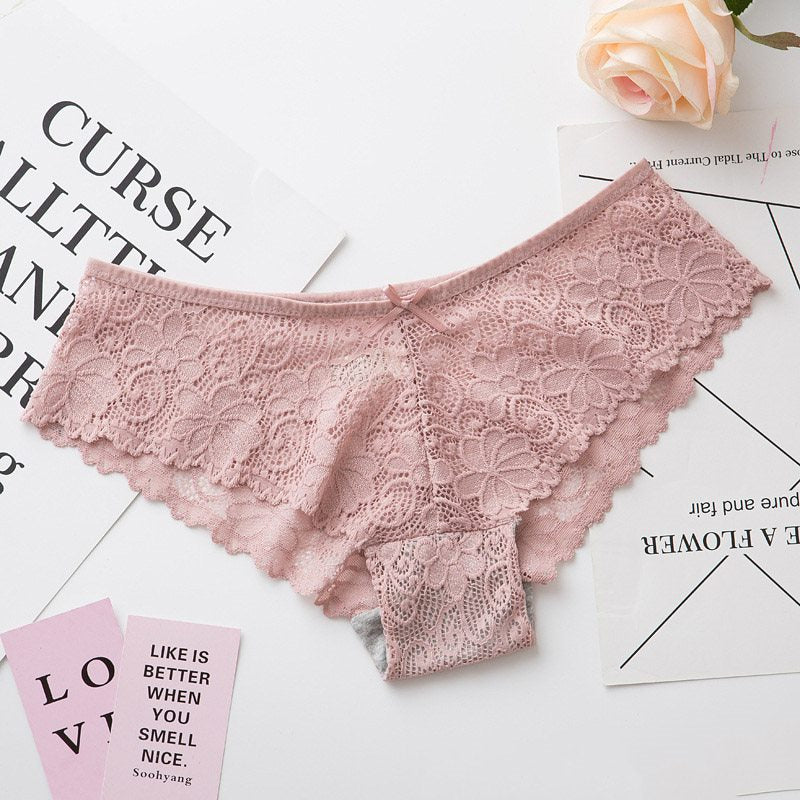 Lace Bow Figure-Enhancing Classic Panties