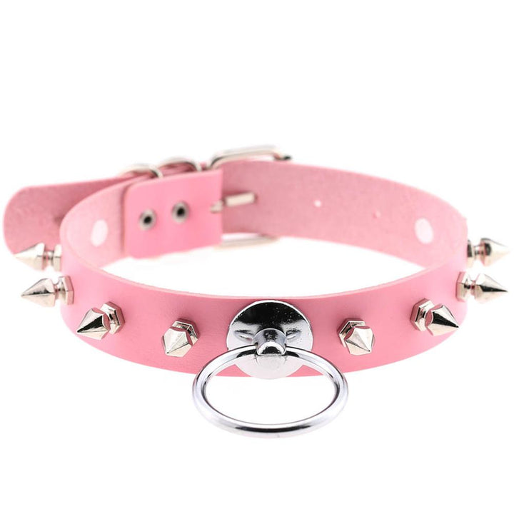 Synthetic Leather Studded Choker