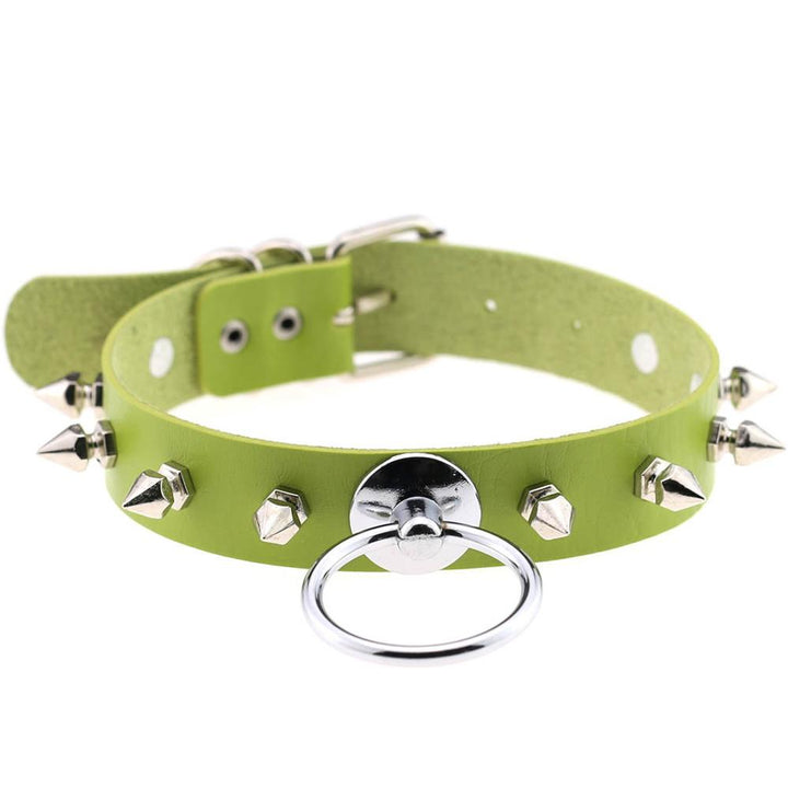 Synthetic Leather Studded Choker