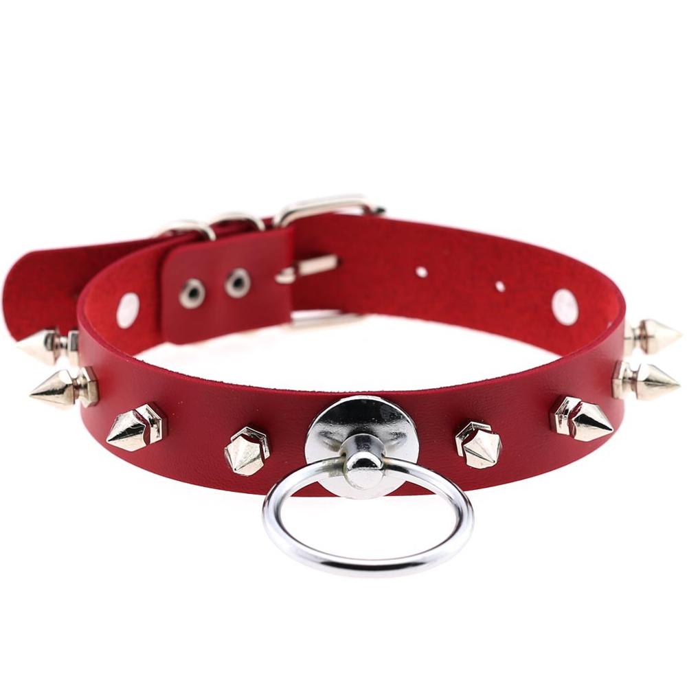 Synthetic Leather Studded Choker