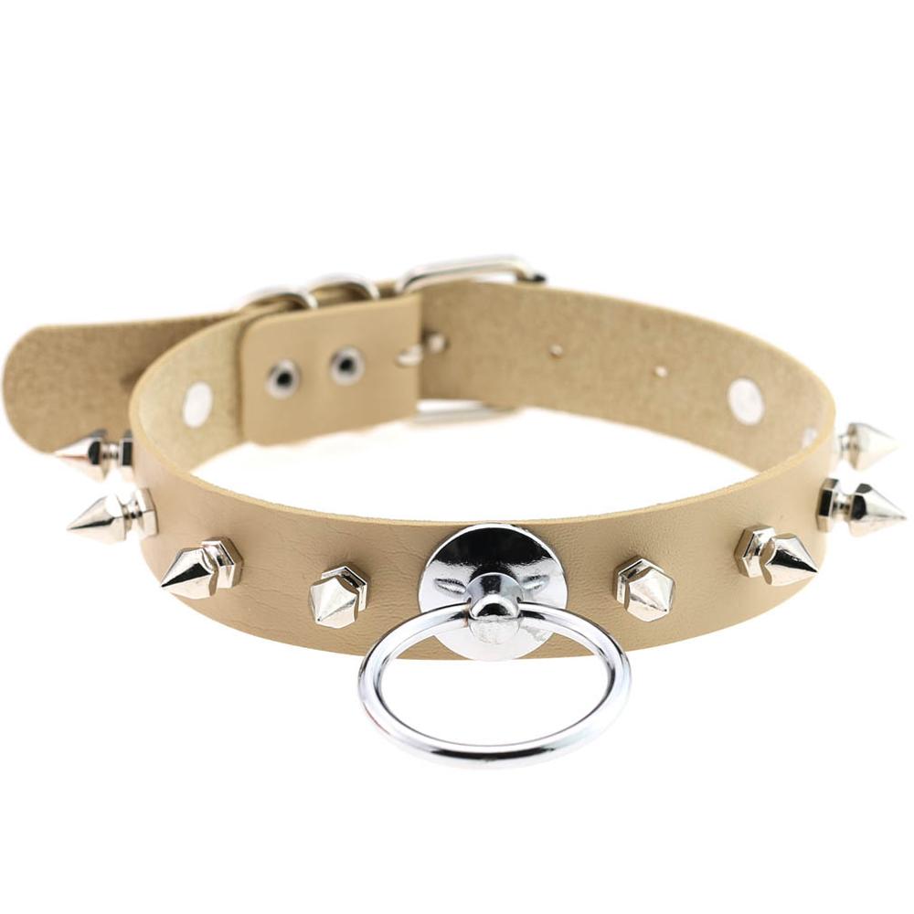 Synthetic Leather Studded Choker