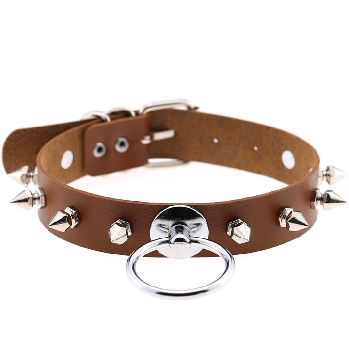 Synthetic Leather Studded Choker