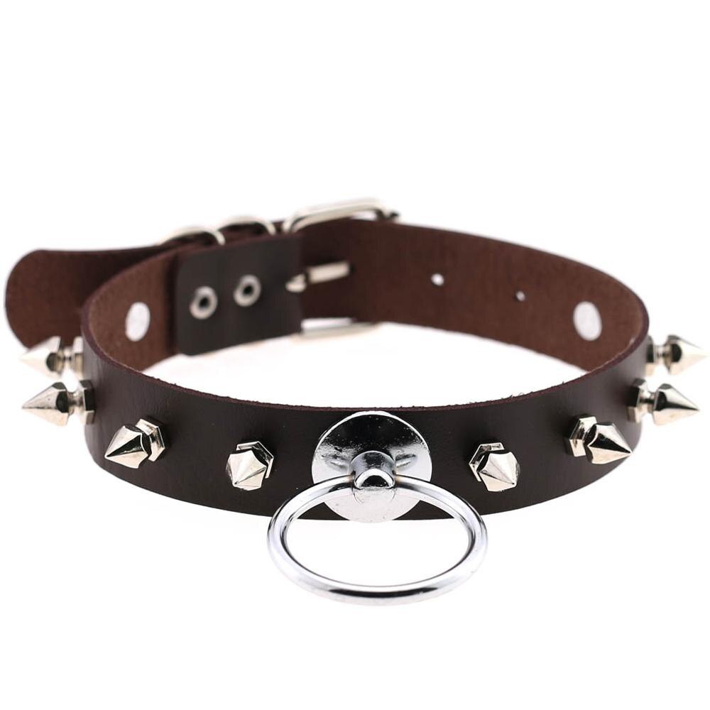 Synthetic Leather Studded Choker