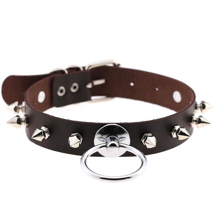 Synthetic Leather Studded Choker