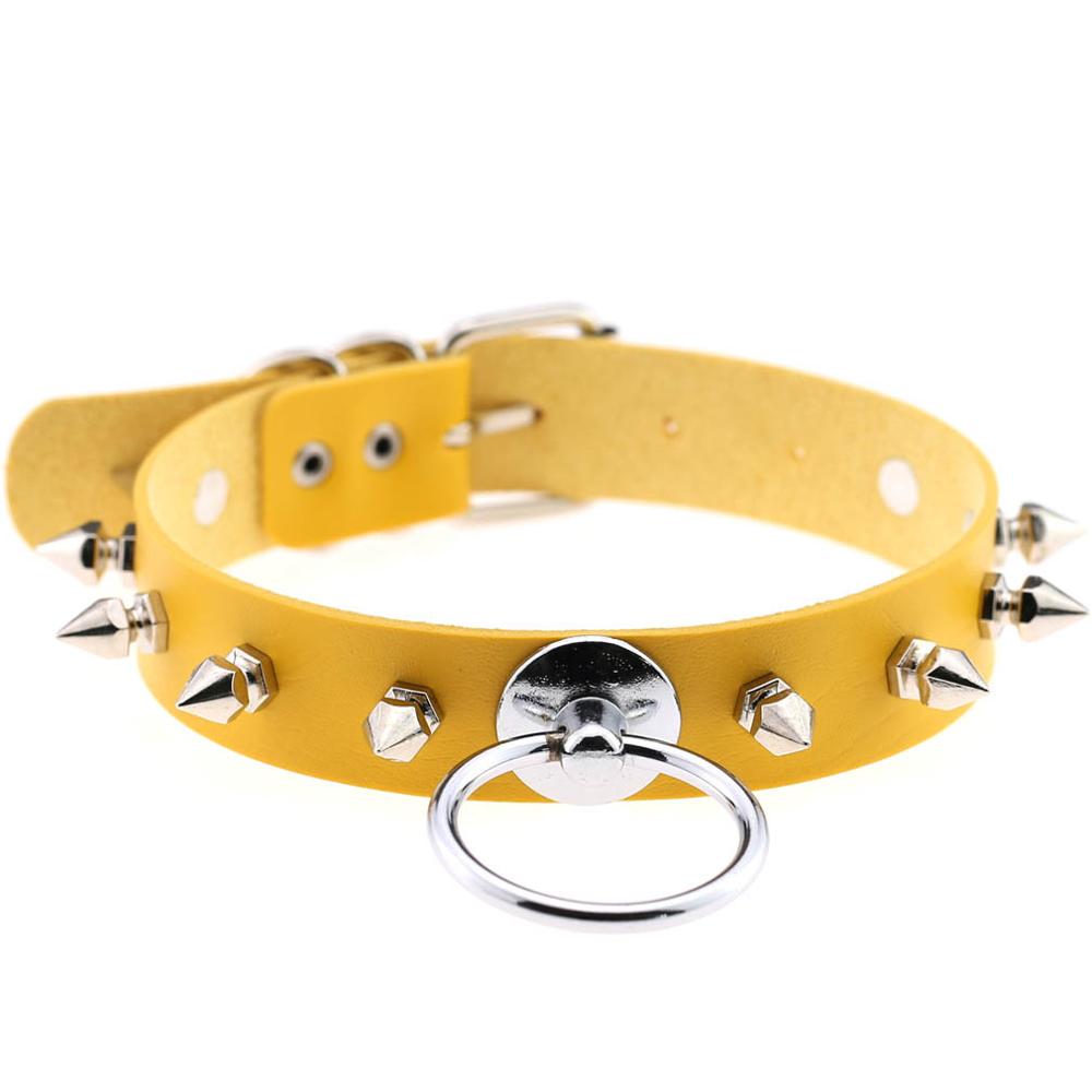 Synthetic Leather Studded Choker