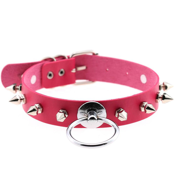 Synthetic Leather Studded Choker