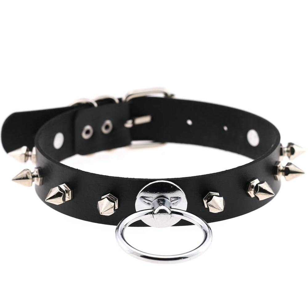 Synthetic Leather Studded Choker