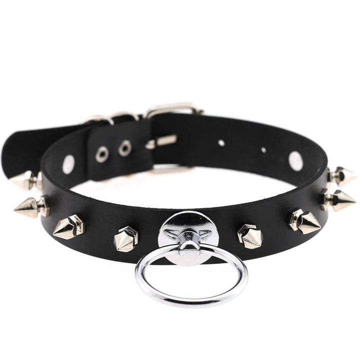 Synthetic Leather Studded Choker