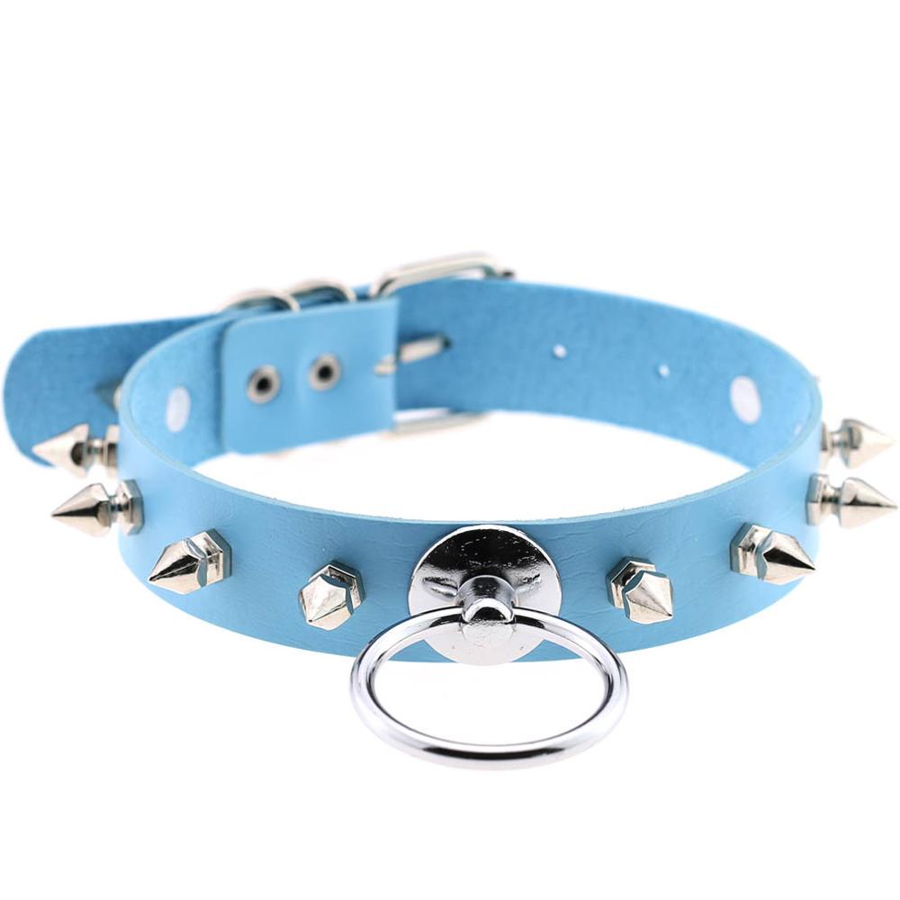 Synthetic Leather Studded Choker