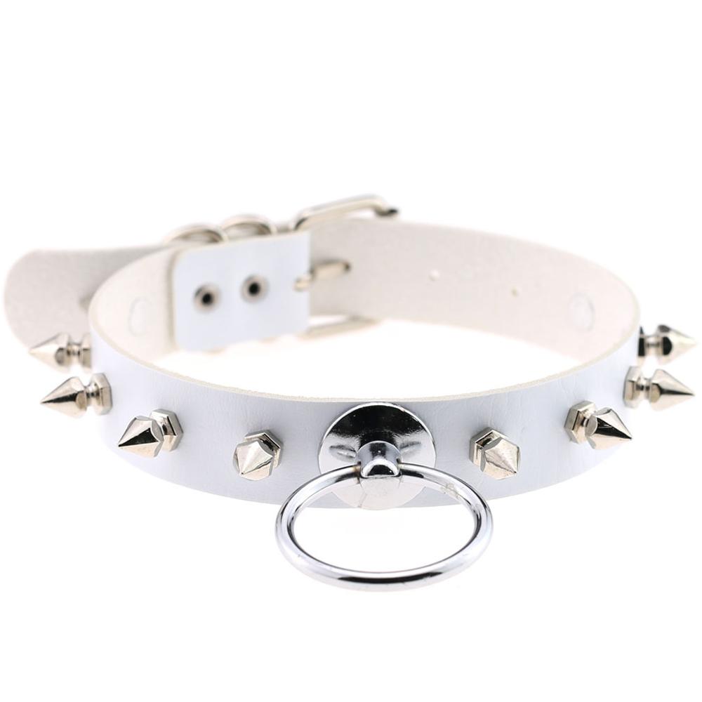 Synthetic Leather Studded Choker
