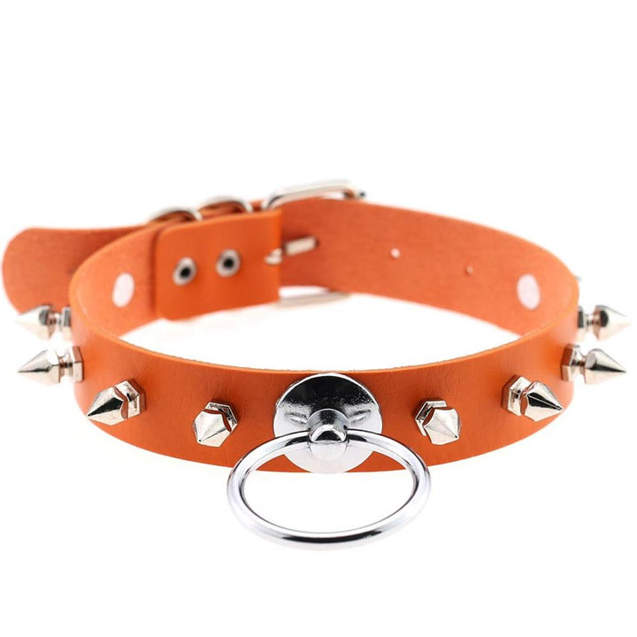 Synthetic Leather Studded Choker