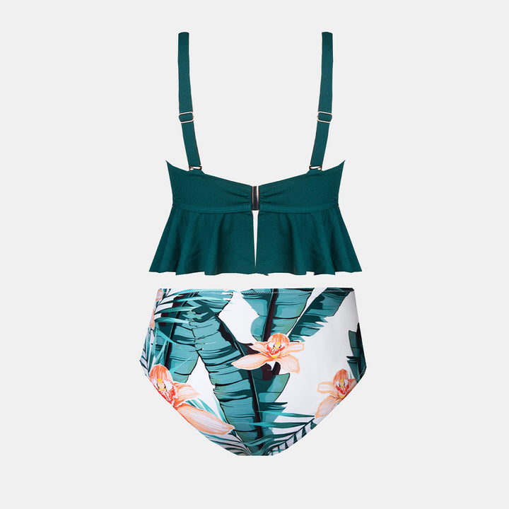Plus Size Deep-Neckline Front-Fastening Swimsuit