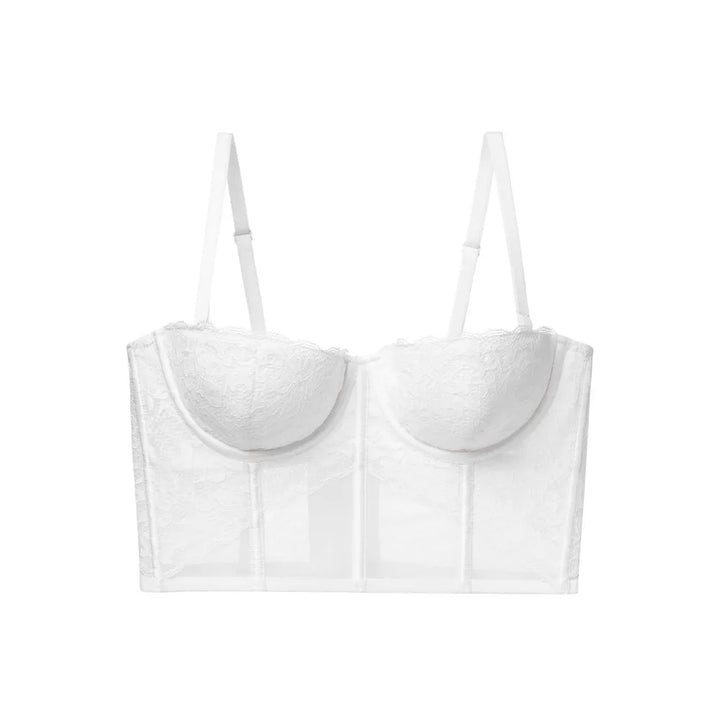 Underwire Push-Up Mesh Lace Bustier Bra