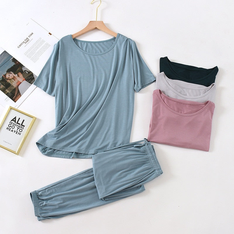 Cotton Loungewear Set Relaxed Fit