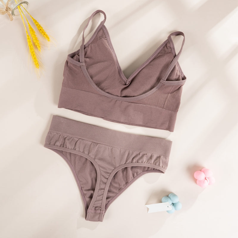High-Waist Figure-Shaping Sports Set Polyester Spandex