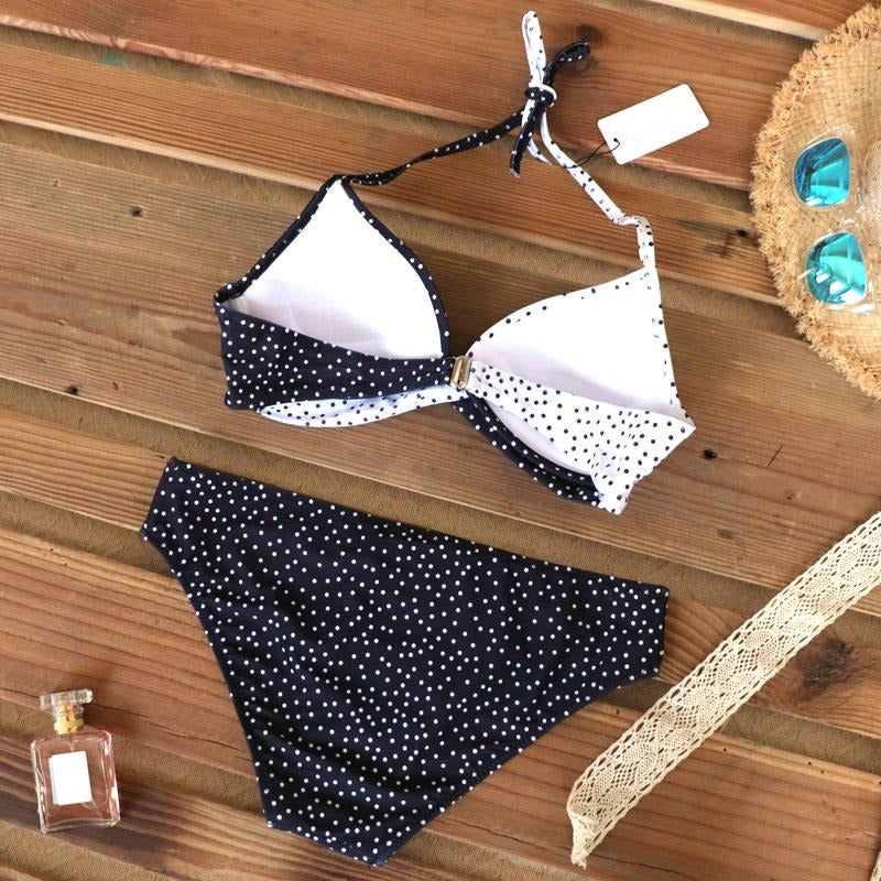 Halterneck Back-Closure Classic Briefs Bikini