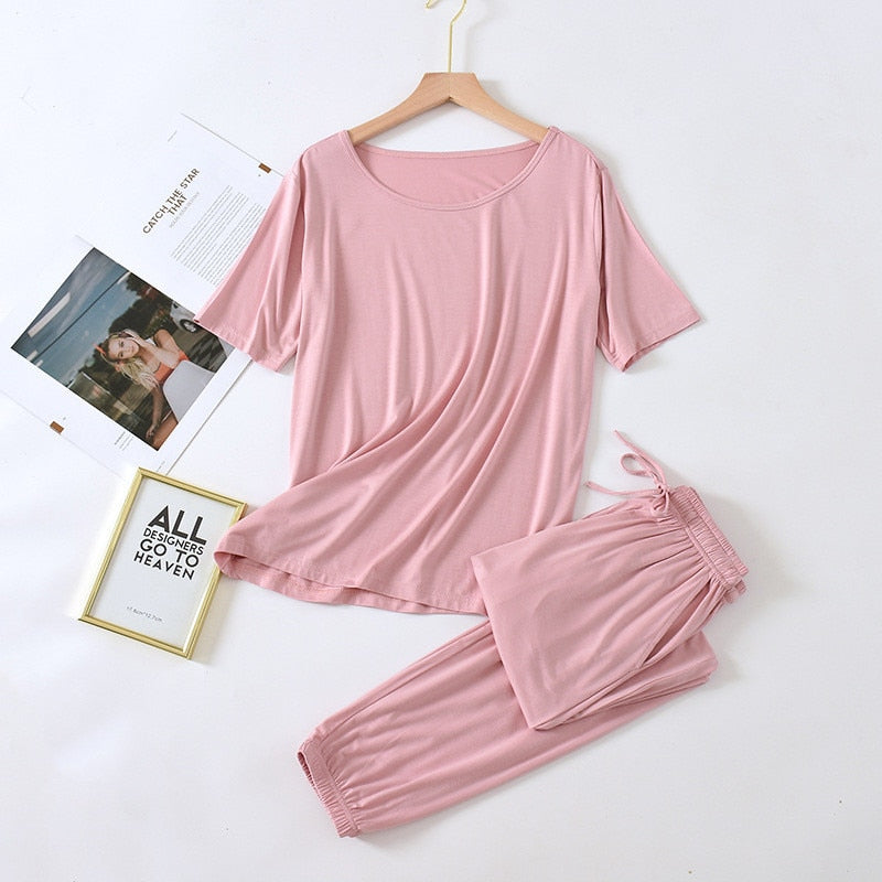 Cotton Loungewear Set Relaxed Fit
