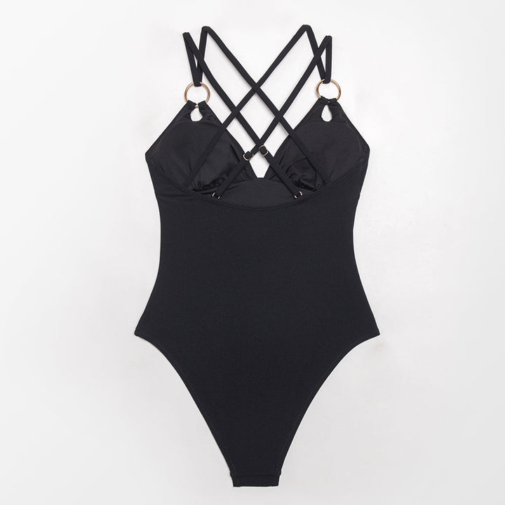 One-Piece Swimsuit Cross-Back Adjustable Soft Fabric