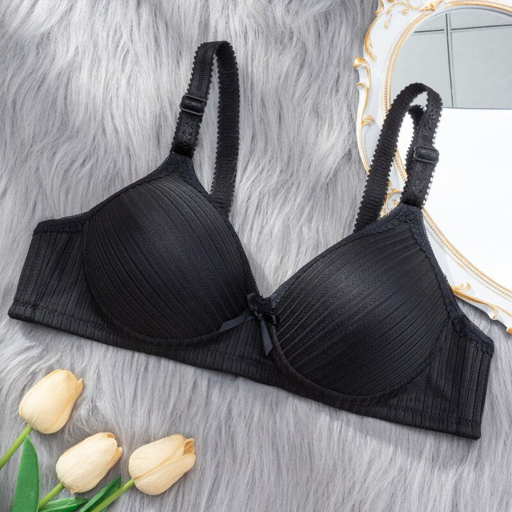 Push-Up Bow-Detail Adjustable Strap Bra