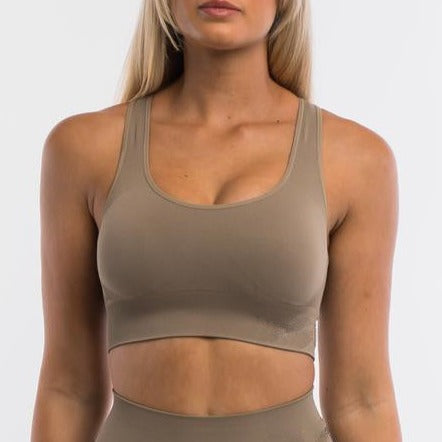 Open-Back Sports Bra Double-Layer Wide Straps