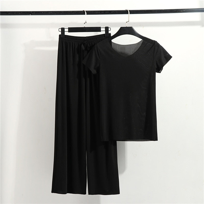 Homewear Set Long Pants Adjustable Relaxed Fit