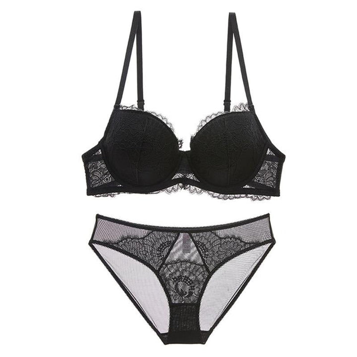 Botanical Motif Lace Adjustable Lingerie Set