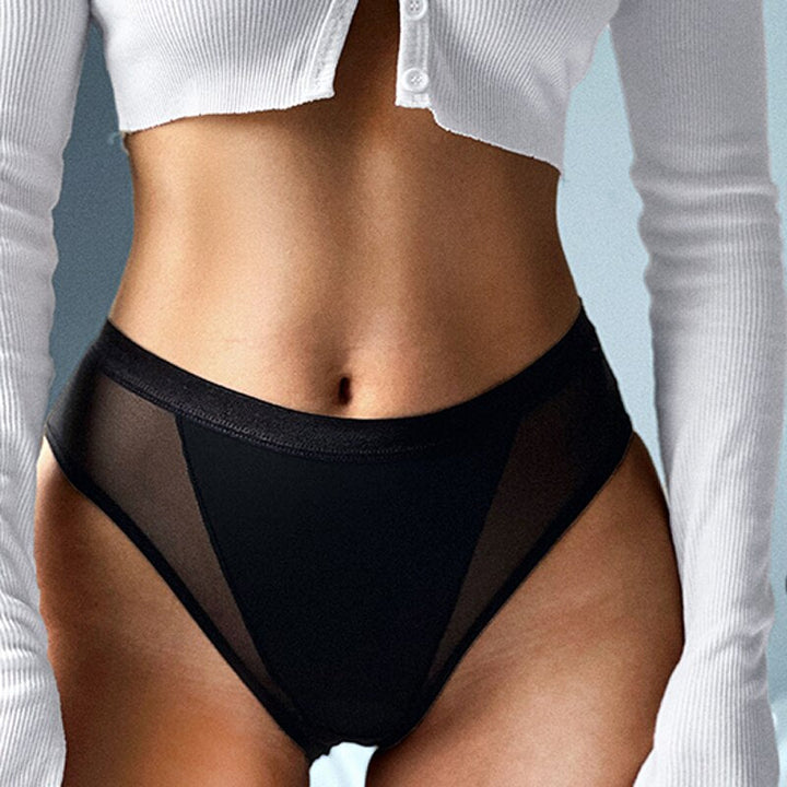 High-Waist Mesh-Insert Brief