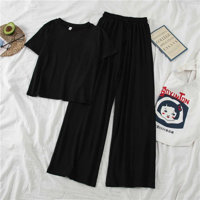 Relaxed Elastic-Waist Outfit Set