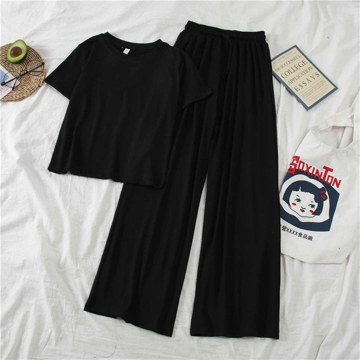 Relaxed Elastic-Waist Outfit Set