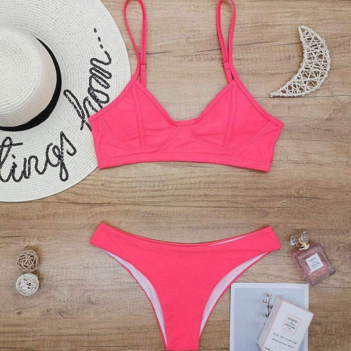 Padded-Cup Low-Rise Brazilian Two-Piece Swimsuit