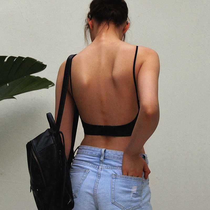 Backless Breathable Strap Bra