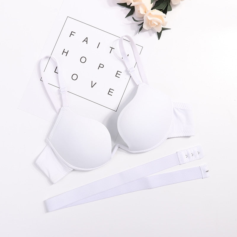 Low-Back Cut-Out Deep-Neckline Smooth Bra