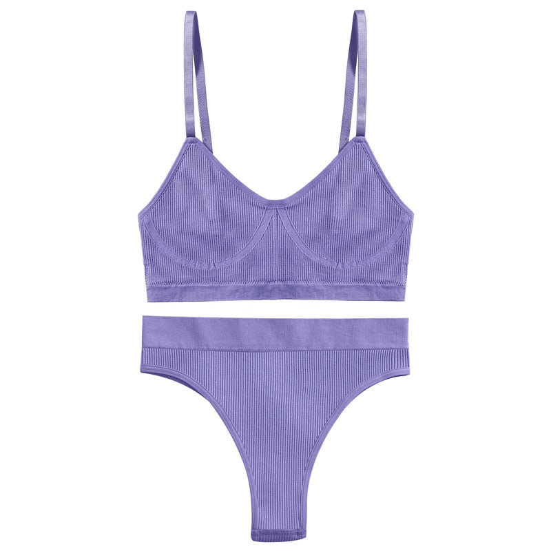 Sports Lingerie Set Polyester Spandex Breathable