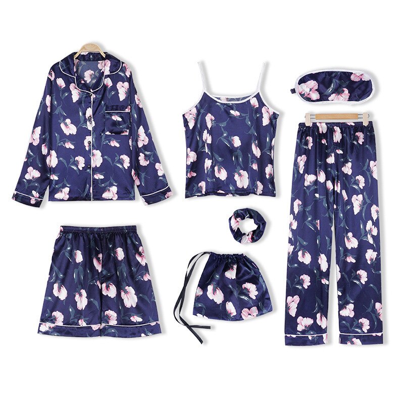 7-Piece Satin Pyjama Set