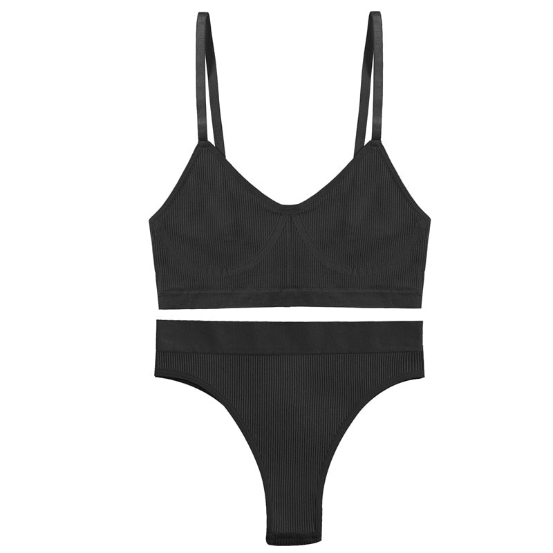 Sports Lingerie Set Polyester Spandex Breathable