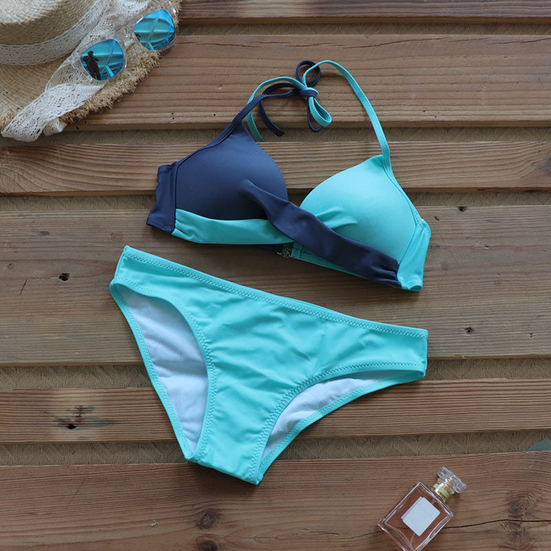 Halterneck Back-Closure Classic Briefs Bikini