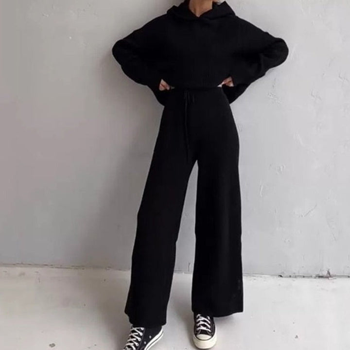 Adjustable Waist Relaxed Knit Tracksuit Set