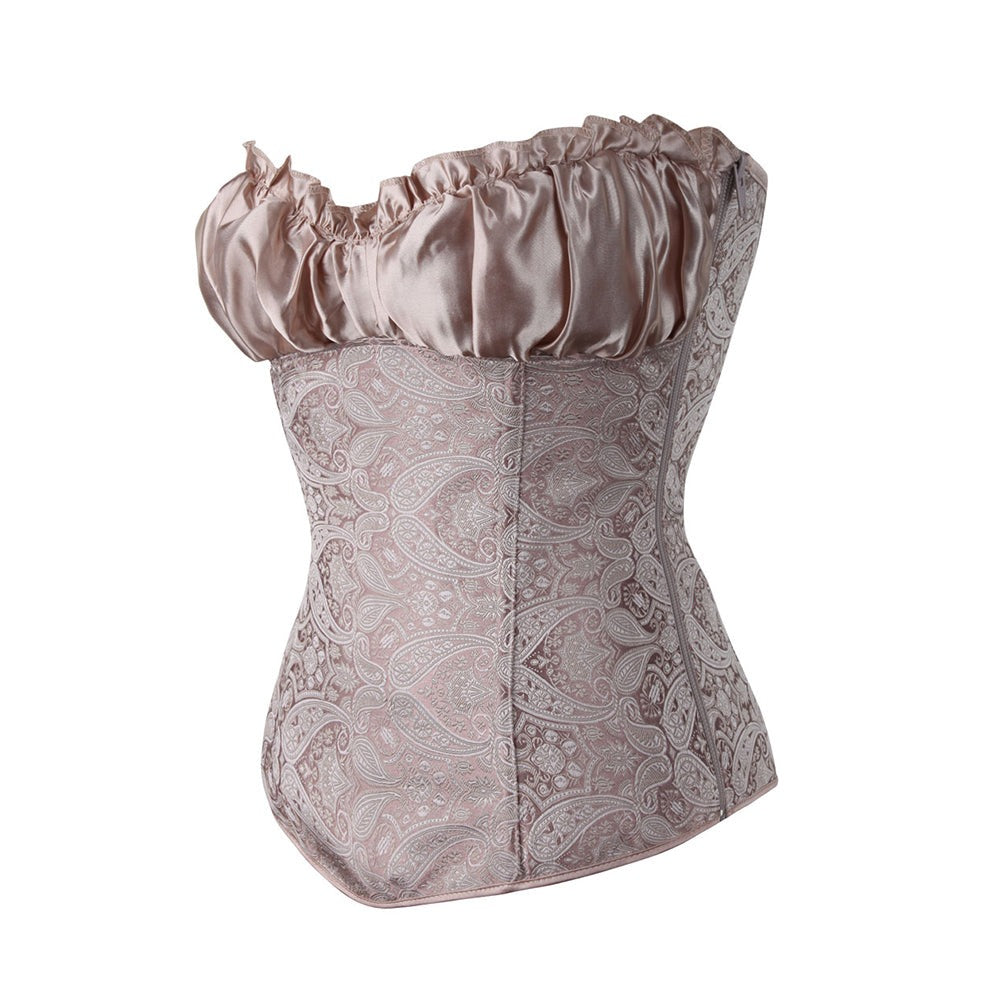 Satin Patterned Corset Adjustable Premium Elegant