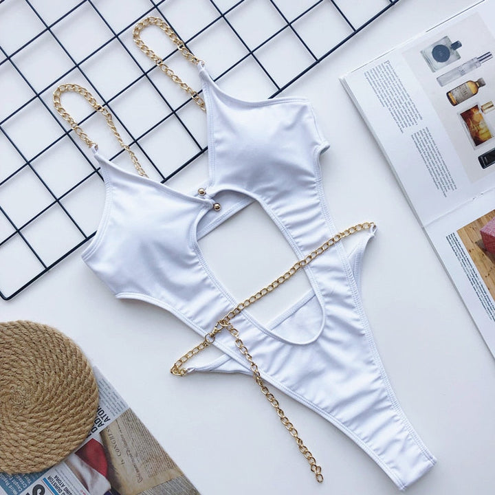 One-Piece Swimsuit Decorative Hardware