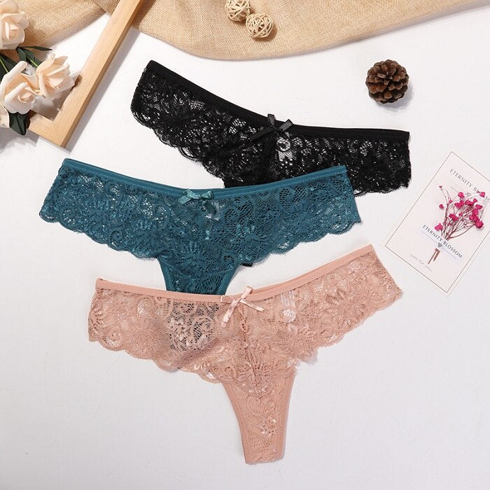 3-Pack Lace Thong Set