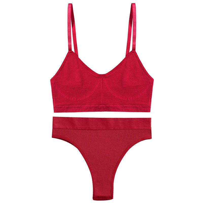 Sports Lingerie Set Polyester Spandex Breathable