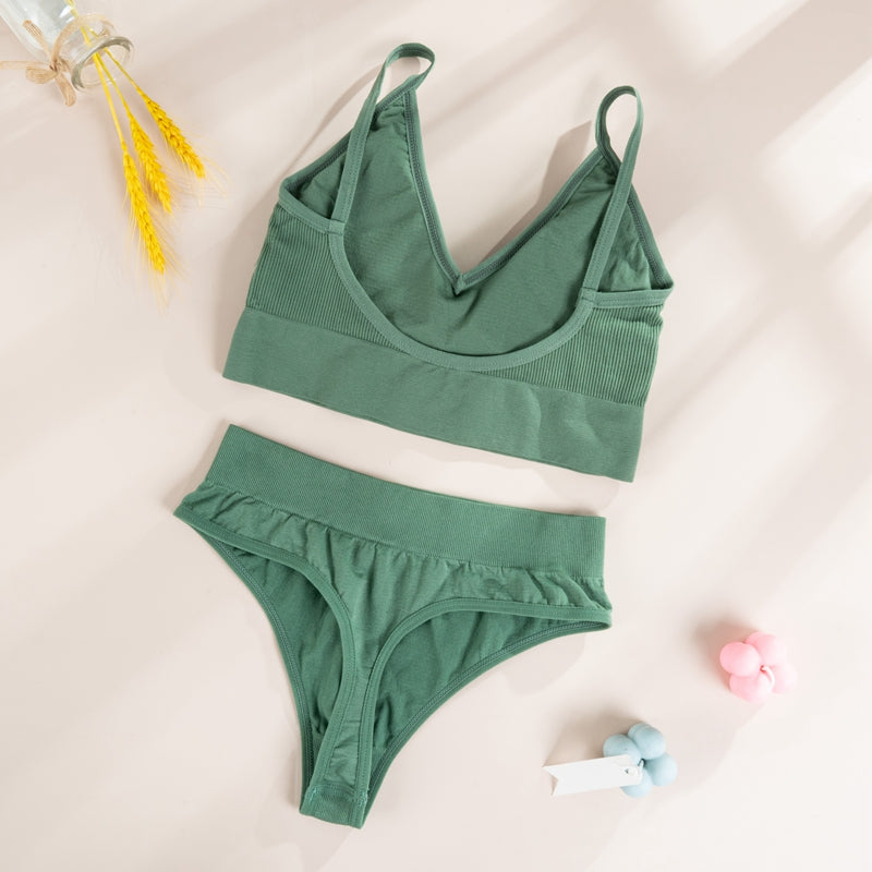 High-Waist Figure-Shaping Sports Set Polyester Spandex