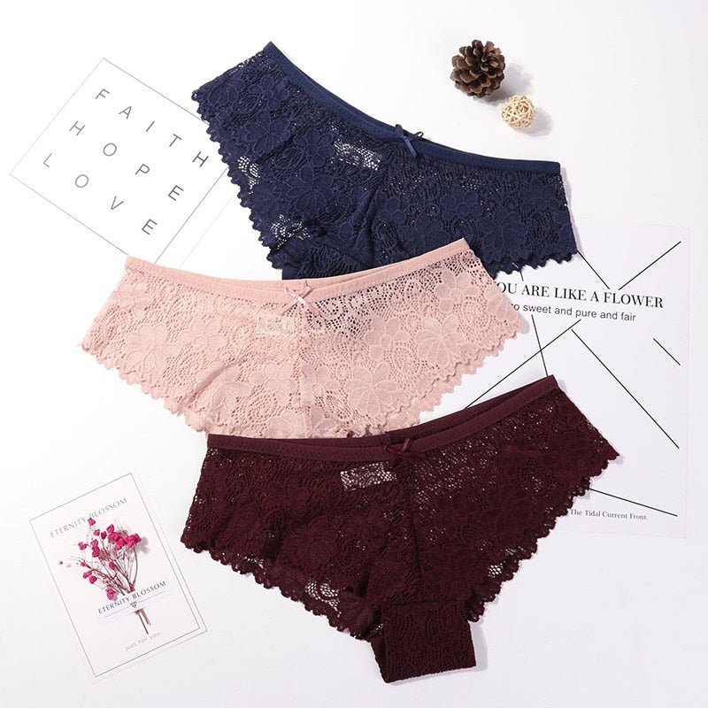 Lace Bow Figure-Enhancing Classic Panties